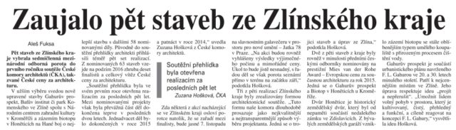 Zaujalo pět staveb ze Zlínského kraje, Právo